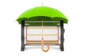 Halogen or infrared heater under umbrella, 3D rendering Royalty Free Stock Photo