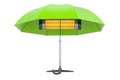 Halogen or infrared heater under umbrella, 3D rendering Royalty Free Stock Photo