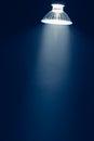 Halogen lamp with reflector, blue light in haze