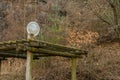 Halogen lamp on top of log structure Royalty Free Stock Photo