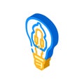 halogen light bulb isometric icon vector illustration