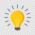 Halogen lightbulb icon. Light bulb sign. Electricity and idea symbol. Icon on isolated background. Flat vector illustration. Royalty Free Stock Photo