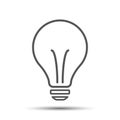 Halogen lightbulb icon. Light bulb sign. Electricity and idea symbol. Thin line icon on white background. Flat vector