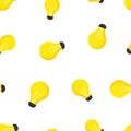 Halogen lightbulb seamless pattern background. Business flat vec