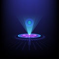 halogram fingerprint and techcircle bright beam of light for future security