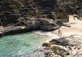 Halona Beach Cove, Honolulu, Oahu Hawaii Royalty Free Stock Photo