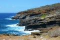 Halona Blowhole Seascape - Oahu Island Hawaii Royalty Free Stock Photo