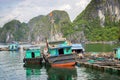 Halong Bay floating village, Vietnam Royalty Free Stock Photo