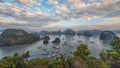 Halong bay at sunset Royalty Free Stock Photo