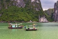 Halong bay traditional fishing boats, UNESCO world natural heritage, Vietnam