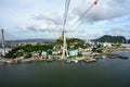 Halong city aerial view with Bai Chay bridge in Quang Ninh province, Vietnam Royalty Free Stock Photo