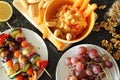 Halthy and vegan food snack table. Royalty Free Stock Photo