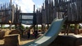 Wooden playground at apple farm in Canada Royalty Free Stock Photo