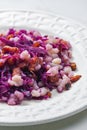 halusky with bacon and red cabbage Royalty Free Stock Photo