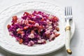 halusky with bacon and red cabbage Royalty Free Stock Photo