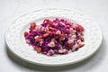 halusky with bacon and red cabbage Royalty Free Stock Photo