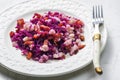 halusky with bacon and red cabbage Royalty Free Stock Photo