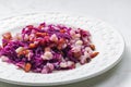 halusky with bacon and red cabbage Royalty Free Stock Photo