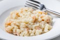 halusky- small potato dumplings- with salmon Royalty Free Stock Photo