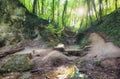 Haluzice valey with green forest and waterfalls - Slovakia