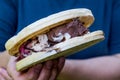 Halva ice cream sandwich / Kagit helva arasi dondurma. Royalty Free Stock Photo