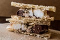 Halva ice cream sandwich / Kagit helva arasi dondurma. Royalty Free Stock Photo