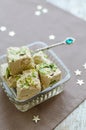 Halva pistachio on wooden table