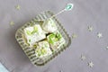 Halva pistachio on wooden table