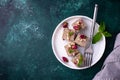 Halva with rose petal and nuts. Royalty Free Stock Photo