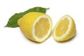 Halved Amalfi lemon close up on white background Royalty Free Stock Photo