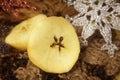 Halved Apple at Christmas Royalty Free Stock Photo