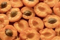 Halved apricots closeup Royalty Free Stock Photo