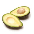 Halved avocado pear