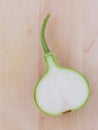 Halved bottle gourd or calabash gourd .The one of the vegetables