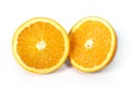 Halved fresh and healthy Orange Fruit isolated white Royalty Free Stock Photo