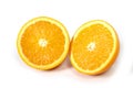 Halved fresh and healthy Orange Fruit isolated white Royalty Free Stock Photo