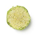 Halved fresh whole Savoy cabbage isolated on white background Royalty Free Stock Photo