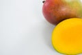 Halved mango on white background Royalty Free Stock Photo