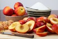 Halved nectarines Royalty Free Stock Photo