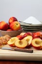 Halved nectarines Royalty Free Stock Photo