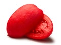 Halved peeled tomato,clipping paths