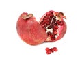 Halved pomegranate