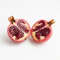A halved pomegranate fruit showcasing its Royalty Free Stock Photo