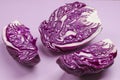 Halved red cabbage. Vegan food