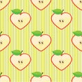 Halves apple seamless vector pattern or background