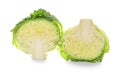 Halves of savoy cabbage on white background Royalty Free Stock Photo