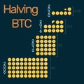 Halving bitcoin infographic. Block reward reduced in two times every four years. Deflationary currency. Creative Royalty Free Stock Photo