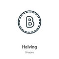 Halving outline vector icon. Thin line black halving icon, flat vector simple element illustration from editable shapes and