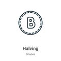 Halving outline vector icon. Thin line black halving icon, flat vector simple element illustration from editable shapes and Royalty Free Stock Photo