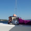 Halyard Winch of a Sailboat Royalty Free Stock Photo